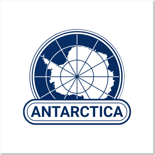 Antarctica Country Badge - Antarctica Flag Wall Art by Yesteeyear